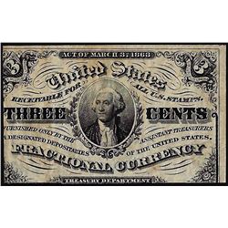 March 3, 1863 Third Issue Three Cent Fractional Currency Note