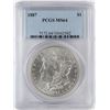 Image 1 : 1887 $1 Morgan Silver Dollar Coin PCGS MS64