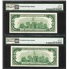 Image 2 : Lot of (2) 1950E $100 Federal Reserve Notes Chicago PMG Gem Uncirculated 65EPQ