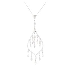 18KT White Gold 1.30 ctw Diamond Pendant & Chain