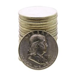 Roll of (20) Brilliant Uncirculated 1951 Franklin Half Dollar Coins