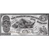 Image 1 : 1862 $5 The State of Louisiana Baton Rouge Obsolete Note