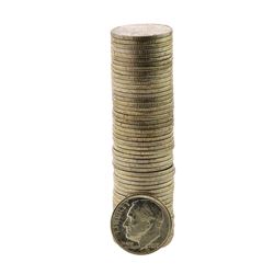Roll of (50) Brilliant Uncirculated 1957-D Roosevelt Dime Coins