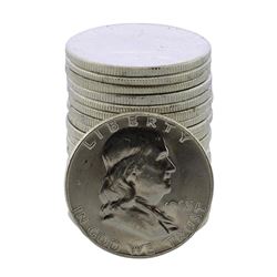 Roll of (20) Brilliant Uncirculated 1963 Franklin Half Dollar Coins