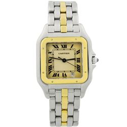 Cartier Ladies Panthere 18KT Yellow Gold & Steel 27mm Silver Roman Dial Watch