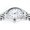 Image 6 : Rolex Mens Stainless Steel White Diamond & Ruby 36MM Datejust Wristwatch