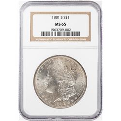 1881-S $1 Morgan Silver Dollar Coin NGC MS65