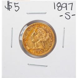 1897-S $5 Liberty Head Half Eagle Gold Coin