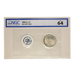 1883-O $1 Morgan Silver Dollar Coin GSA Soft pack NGC MS64