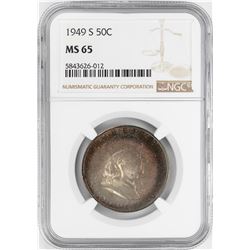 1949-S Franklin Half Dollar Coin NGC MS65