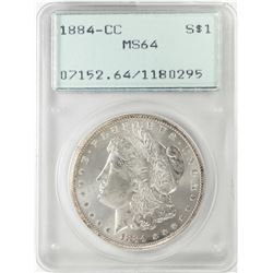 1884-CC $1 Morgan Silver Dollar Coin PCGS MS64 Old Green Rattler