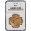 Image 1 : 1891-S $20 Liberty Head Double Eagle Gold Coin NGC MS61