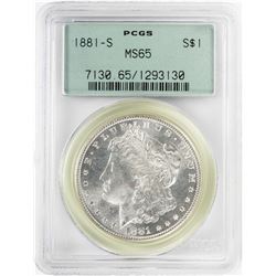 1881-S $1 Morgan Silver Dollar Coin PCGS MS65 Old Green Holder