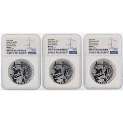 Lot of (3) 2018 Niue $2 Star Wars Stormtrooper Silver Coins NGC MS69 Early Releases