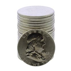 Roll of (20) Brilliant Uncirculated 1963 Franklin Half Dollar Coins