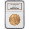 Image 1 : 1908 No Motto $20 St. Gaudens Double Eagle Gold Coin NGC MS62