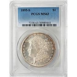 1895-S $1 Morgan Silver Dollar Coin PCGS MS63