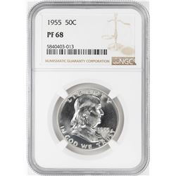 1955 Proof Franklin Half Dollar Coin NGC PF68
