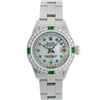 Image 1 : Rolex Ladies Stainless Steel MOP Emerald & Diamond Datejust Wristwatch