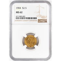 1904 $2 1/2 Liberty Head Quarter Eagle Gold Coin NGC MS62