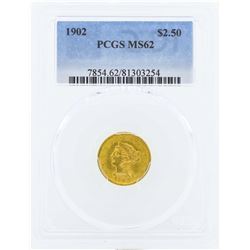 1902 $2 1/2 Liberty Head Quarter Eagle Gold Coin PCGS MS62