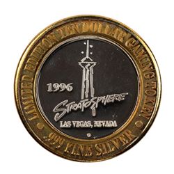 .999 Silver Stratosphere Las Vegas, NV $10 Casino Limited Edition Gaming Token