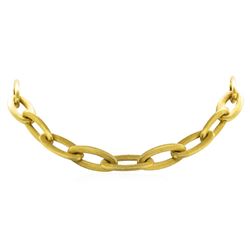 18KT Yellow Gold Satin Finish Oval Link Necklace