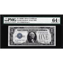 1928B $1 Silver Certificate Note Fr.1602 PMG Choice Uncirculated 64EPQ