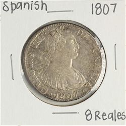 1807 Spanish 8 Reales Colonial Silver Coin