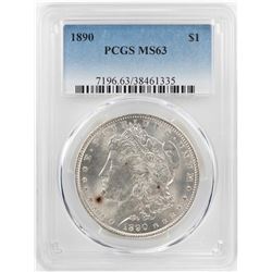 1890 $1 Morgan Silver Dollar Coin PCGS MS63