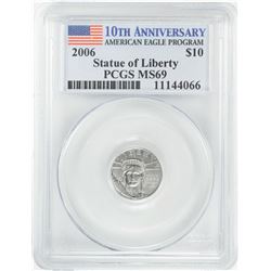 2006 $10 American Platinum Eagle Coin PCGS MS69