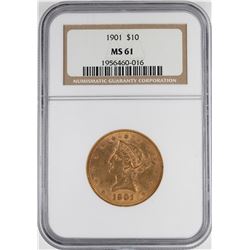 1901 $10 Liberty Head Eagle Gold Coin NGC MS61