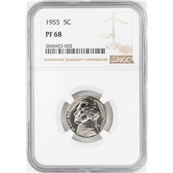 1955 Proof Jefferson Nickel Coin NGC PF68