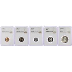1955 (5) Coin Proof Set NGC Graded PF65RD/PF67/PF67*