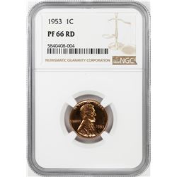 1953 Proof Lincoln Wheat Cent Coin NGC PF66RD