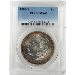 1903-S $1 Morgan Silver Dollar Coin PCGS MS63 Nice Toning