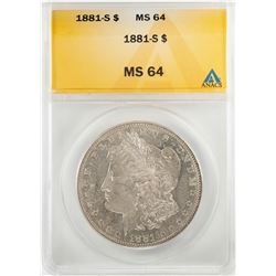 1881-S $1 Morgan Silver Dollar Coin ANACS MS64