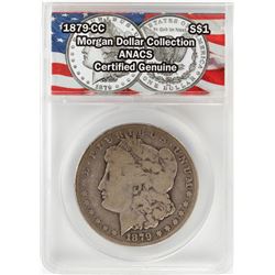 1879-CC $1 Morgan Silver Dollar Coin ANACS Certified Genuine