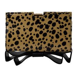 NWT Zac Posen Leopard Print Bow Clutch Bag