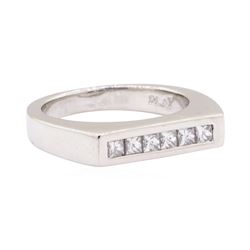 Platinum 0.40 ctw Diamond Flat Top Ring