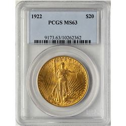 1922 $20 Liberty Head Double Eagle Gold Coin PCGS MS61