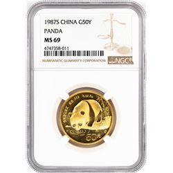 1987-S China 50 Yuan Gold Panda Coin NGC MS69