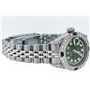 Image 3 : Rolex Ladies Stainless Steel 26MM Green Diamond Lugs Datejust Wristwatch