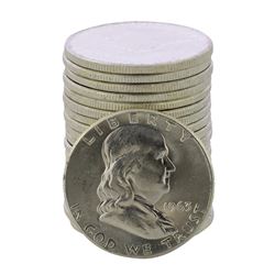 Roll of (20) Brilliant Uncirculated 1963 Franklin Half Dollar Coins