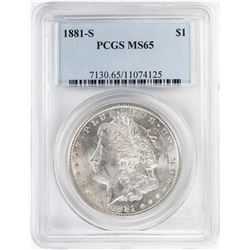 1881-S $1 Morgan Silver Dollar Coin PCGS MS65