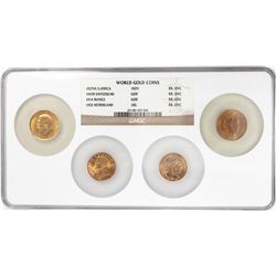 (4) World Gold Coins '27 South Africa '47 Swiss '14 France '32 Netherland NGC Uncirculated