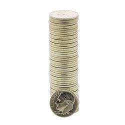 Roll of (50) Brilliant Uncirculated 1958-D Roosevelt Dime Coins