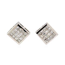 14KT White Gold 1.20 ctw Diamond Earrings