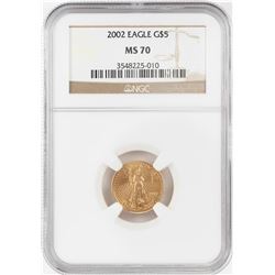 2002 $5 American Gold Eagle Coin NGC MS70