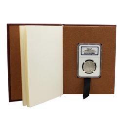 1859-O SS Republic Seated Liberty Half Dollar Coin NGC Shipwreck Effect with Book